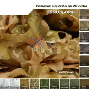 Маскувальна сітка Militex БЕЗ ОСНОВИ 9-3235 фото